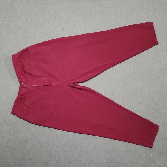 Vintage Plus Size "London" Magenta Pink High Rise Baggy Tapered Leg "Mom" Jeans - Picture 6 of 15